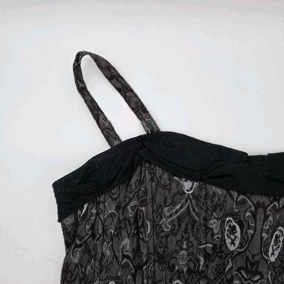 Tripp NYC Shirt Womens Medium Purple Black Tank Corset Skull Brocade - Picture 2 of 13